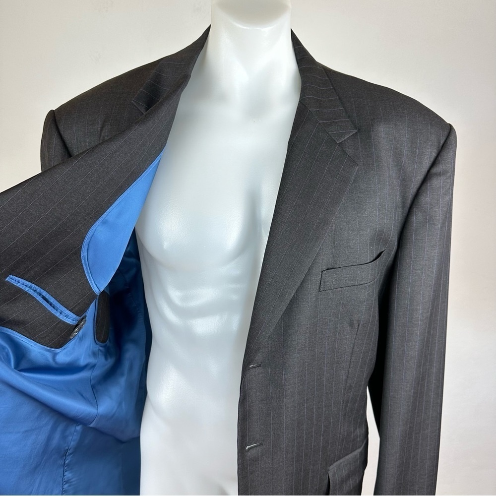 Loro Piana Dark Gray Suit with Blue Lining